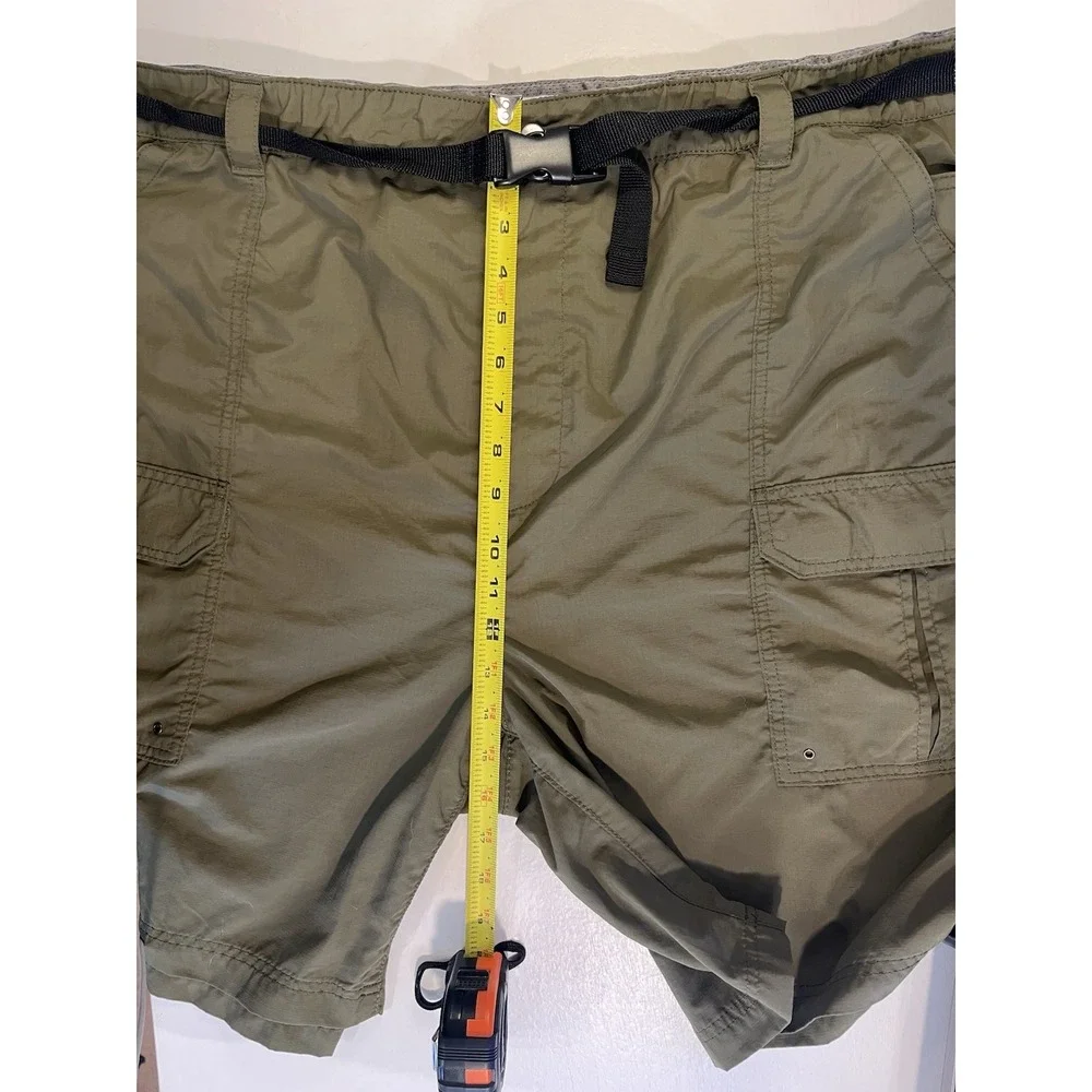 Croft &Barrow Men's XXL  Olive Nylon Cargo Hiking Shorts Belted Quick Dry 44-46